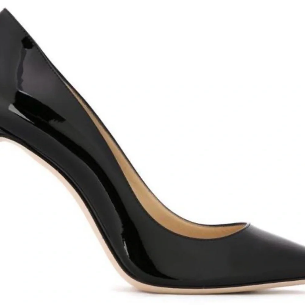 Jimmy Choo Romy 100 Patent Leather Pointed Toe Heels 38